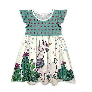 Llama 🦙 🌵 cactus cute ruffle sleeve dress